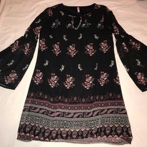Black Floral Patterned Dress